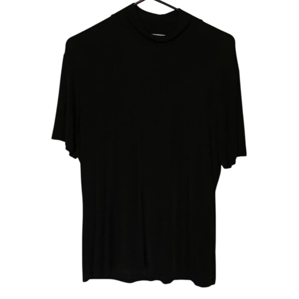 EUC Dress Barn Black soft & Stretchy Mock Turtleneck Shirt